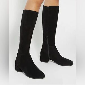NWT Dune London - Tayla - size 8 - stretch knee high boots -  black suede